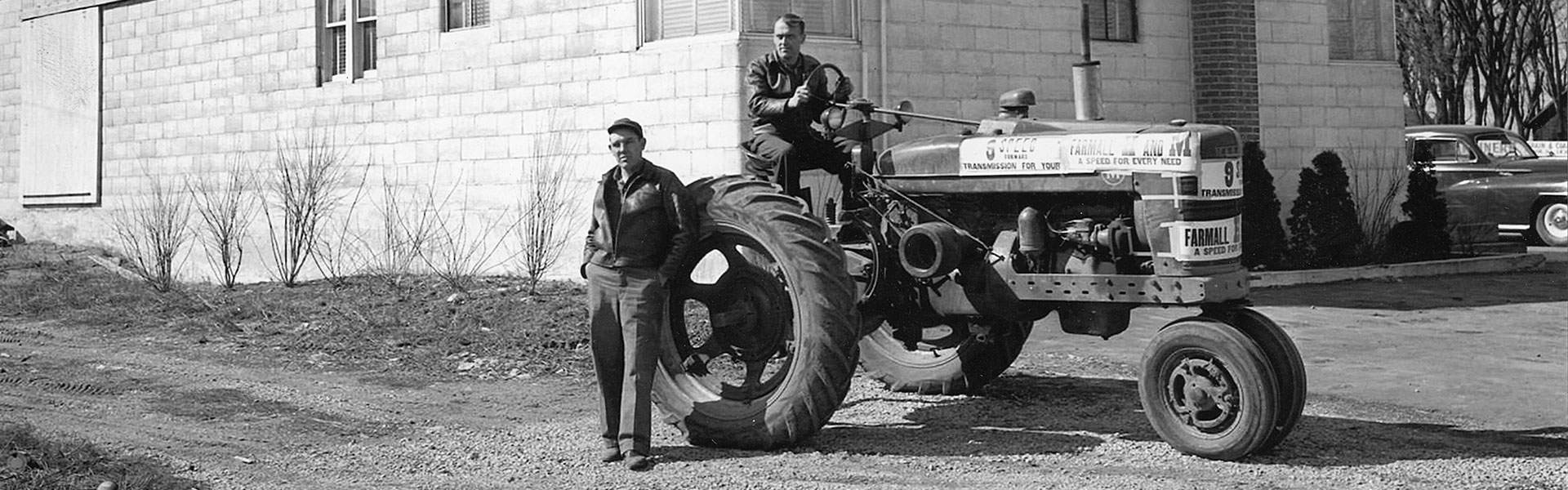M&amp;W founders on their tractor &quot;Gramps&quot;
