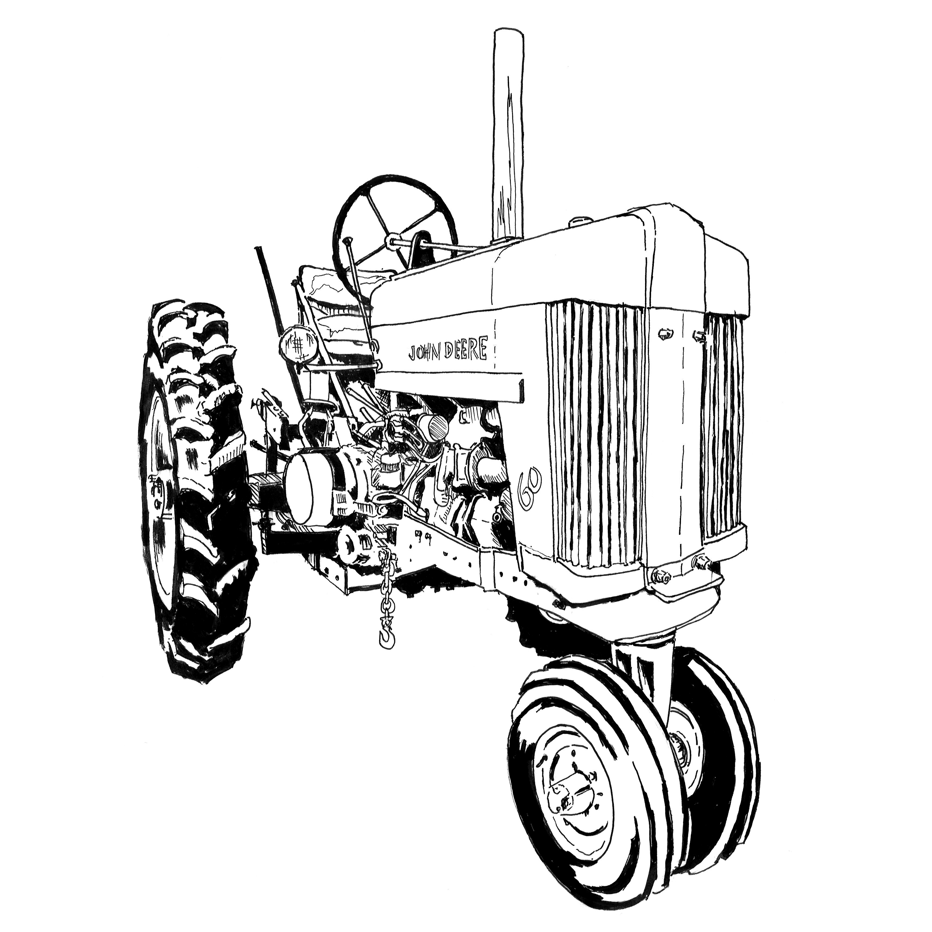 John Deere Tractor coloring page