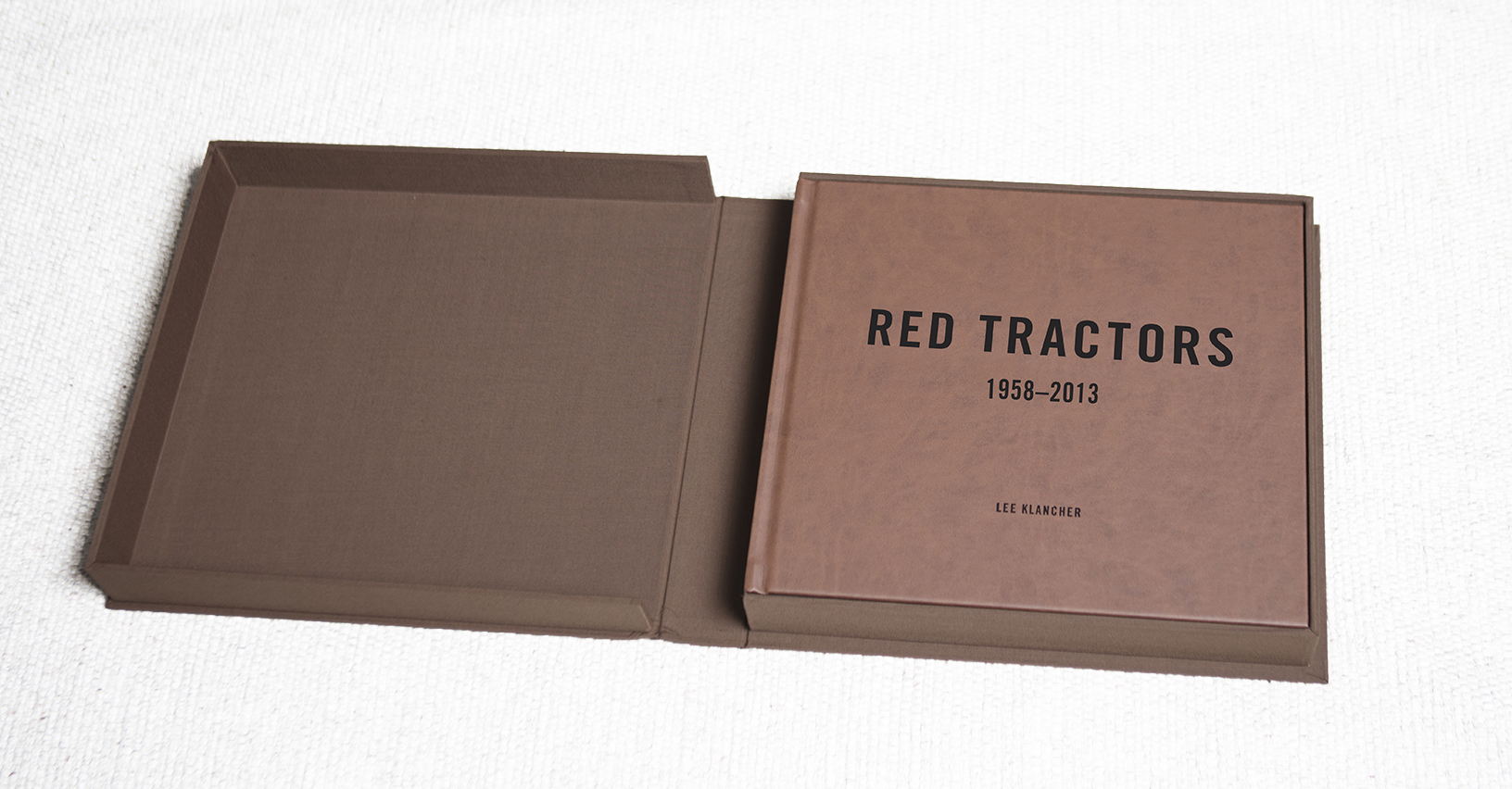 Leather book in clamshell case