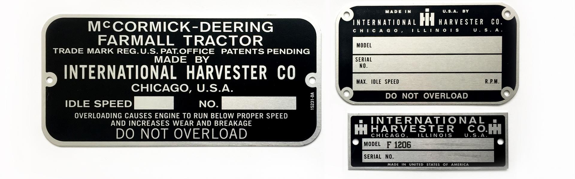 Case D Aluminium Tractor Engine Name Plate tag Nameplate JI J.I 